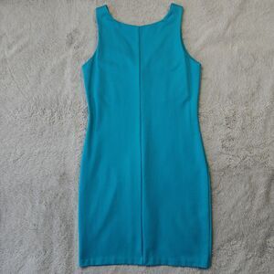 Amanda Uprichard Sheath Dress Women’s L Blue Front Seam Sleeveless Stretchy